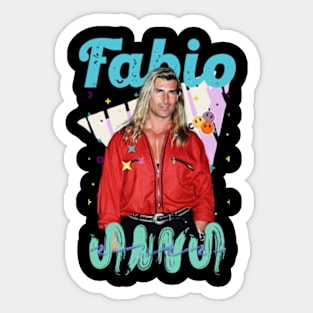 Fabio Lanzoni 90s style art retro music vintage 80s Sticker